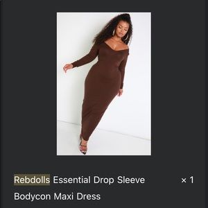 REBDOLLS Brown Bodycon Dress- Size 1x